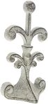 Fleur De Lis Cast Iron Door Stop | Decorative Door Stopper Wedge | with Padded Anti-Scratch Felt Bottom | Antique Vintage Design | Solid and Heavy Duty| 4x3.5x7.75 | Rustic White