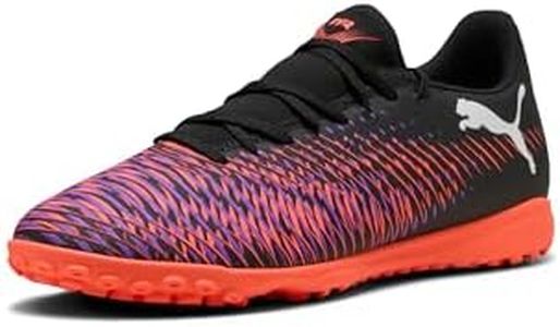 PUMA Men's Future 8 Play Turf Trainer Soccer Cleats, Black-White-Glowing Red, 10