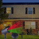 Fisca Christmas Laser Lights Outdoor Projector, Waterproof Red and Green Star Lights Projector Decoration for Christmas Indoor Holiday Birthday Party