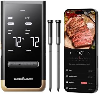 ThermoMaven Gold Wireless Bluetooth Meat Thermometer: Standalone Base, Smart WiFi with Sub-1G Technology, Dual Probes, NIST Certified Accuracy for BBQ, Grill, Oven, Smoker, and Rotisserie