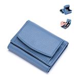 Handmade Rfid Soft Leather Purse - Women's Foldable Short Wallet, Minimalist Small Trifold Wallet, Lady Pocket Coin Purse, Multi Card Holders Wallet (15)