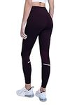 TCA Women's SuperThermal Performance Workout High Waisted Running Training Tights Leggings with Pocket - Gothic Grape, S