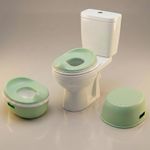 Baybee 3 in 1 Baby Potty Training Seat for Kids 1-5 Years | Toddler Baby Potty Seat Chair with Removable Tray & Anti Slip Base | Portable Toilet Training Potty Seat with Step Stool for kids (Green)