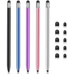 Stylus for Touch Screens (5Pack) Stylus Pens for iPad iPhone Android Chromebook Tablets and More Capacitive Touchscreen Devices High Sensitivity & Precision No Scratches Rubber Tips Stylist