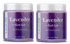 Lavenflo Epsom Salt Infused With Lavender Essential Oil For Bath, Foot, Sleep, Muscle Relief & Refreshing Body (Lavender Bath Salt) (Pack of 2-500 gm each)