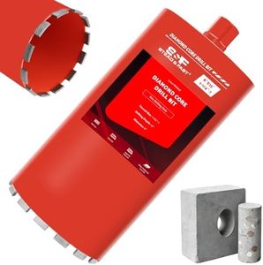 Diamond Core Drill Bit for Concrete, Masonry, Reinforced Rebar Concrete 8 Inch, Wet only, 15" Drilling Depth, 1-1/4"-7 Thread, Superior Welded Core Drill Bits with Roof-Top Segment