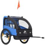 Aosom 2-Seat Bike Trailer for Kids, Baby Bicycle Trailer with Storage Bag, 5-Point Harness, 20" Rubber Wheels, Safety Flag, Reflectors, Shock Absorber System, for 18+ Months, Blue