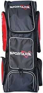 SPORTAXIS Cricket Full Duffle Kit Bag, Cricket Kit Bag, Multiple Compartments, Adjustable Padded Straps, BackPack, Black & Red
