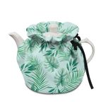 Poceacles Tropics Palm Leaf Print Tea Cosy for Teapot Tea Pot Dust Cover Keep Warm Breakfast Pot Protector Cover Washable Kettle Cover for Coffee Pot for Hotel Tea Party