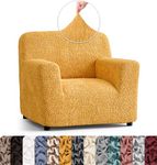 PAULATO BY GA.I.CO. Chair Cover - Armchair Cover - Armchair Slipcover - Soft Polyester Fabric Slipcover - 1-Piece Form Fit Stretch Stylish Furniture Protector - Microfibra Collection - Mango (Chair)