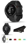 Garmin Approach S12 (Black), Easy-to-Use GPS Golf Watch, 42K+ Preloaded Golf Courses, The Golfather Clean and Protect Bundle with Cleaning Cloth and 2X HD Tempered Glass Screen Protectors