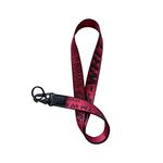 Fashion Letter Keychain Lanyard Industrial Canvas Phone Lanyard Wristlet Keychain Office Badge Lanyard Key Chain Phone Strap (Red)