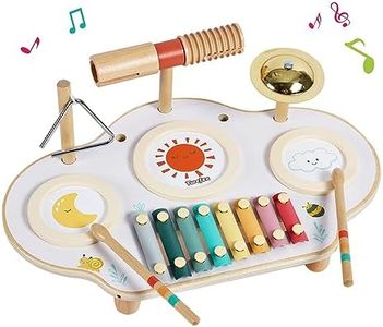 Twefex Kids Drum Set - 9 in 1 Baby Drum Set for Toddlers - Montessori Musical Instruments Toy for Babies - Wooden Xylophone Musical Toys for Boys and Girls