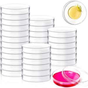 30Pack 90 x 15mm Plastic Petri Dishes,Culture Dishes with Lids for School,Laboratories,Clear Petri Dish for Themed Party