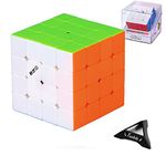 Speed Cube, QiYi MS 4X4 Magic Cube Magnetic Fast Smooth Turning Stickerless Quicker 3D Puzzle Toys for Kids Adults Boys Girls Gifts