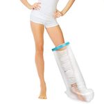 Leg Cast Cover for Shower, Waterproof Seal Tight Adult Leg Cast and Bandage Protector for Shower, Hot-tub and Bath, Watertight Covers Injured Leg Broken Knee Calf Foot Wound