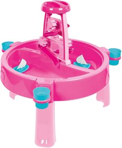 DOLU Kids 3-in-1 Sand & Water Pit with Drawing Table – Pink Outdoor Play Desk