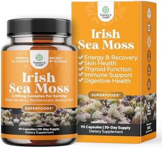 Organic Irish Sea Moss Capsules - Sea Moss and Bladderwrack Capsules with Burdock Root Superfood Blend for Immune Support Heart Health Fertility Joint Health and Thyroid Support for Women and Men