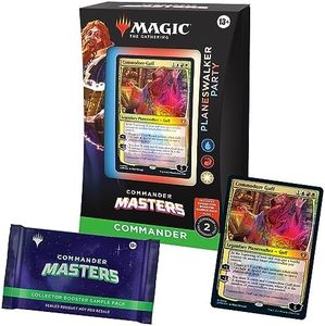 Magic: The Gathering Commander Masters Commander Deck - Planeswalker Party (100-Card Deck, 2-Card Collector Booster Sample Pack + Accessories)