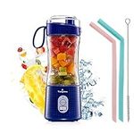 Vaeqozva 380ml Personal Blender,Portable Blender Smoothie Maker Mini Juicer Blender Small Blender USB Rechargeable with 6 Blades for Travel Sports Gym Kitchen Office,Blue