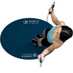 Launch Fitness Indoor/Outdoor Jump Rope Mat | Thick & Durable for Absorbing Shock During Workout | Home Gym Exercise Accessory | Non-Slip Oval Design for Floor & Rope Protection | 52"x32" Travel Mat