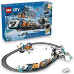 LEGO City Explorers’ Arctic Polar Express Train Set - Incl. a Remote-Controlled Train Toy, Snowplough, 22 Track Pieces & 6 Minifigures, Plus a Rockfall Function - Gift for 7+ Year Old Boys - 60470