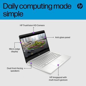 HP 14" Laptop – Intel i5, 16GB RAM, 512GB SSD, Silver