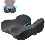 Deep U-Shaped Seat Cushion for Tailbone Pain Relief/Hemorrhoid - Hip Shaped Memory Foam Office Chair Cushions to Unleash Supreme Comfort in Office, Home, and Car Seating (Gray)