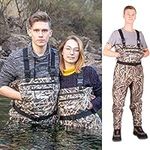 NEYGU Quick-Drain Waterproof and Breathable Fishing Wader,Chest Waders with Stocking Foot for Fishing and Hunting