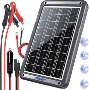 POWOXI 12V 15W Solar Battery Charger – Portable Trickle Charger