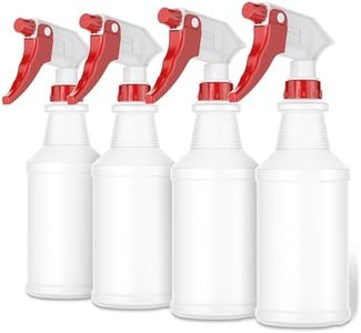 LiBa Spray Bottles (4 Pack,16 Oz), Refillable Empty Spray Bottles for Cleaning Solutions, Hair Spray, Watering Plants, Superior Flex Nozzles, Mist Sprayer, Bleach/Vinegar/Rubbing Alcohol Safe