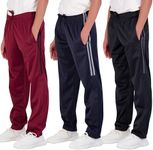 Real Essentials 3 Pack: Boys Active Tricot Sweatpants Track Pant Basketball Athletic Fashion Teen Sweat Pants Soccer Casual Girls Lounge Open Bottom Fleece Tiro Activewear Training- Set 8,L (14-16)