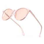 Bloomoak Rose Tinted Migraine Relief Glasses,Round Retro Blue Light Blocking Glasses, FL- Flex Light Sensitivity Glasses for Fluorescent LED, Photophobia, Eye Strain (Lightly Rose Tinted (Indoor Use))