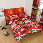 Manchester United FC Patch Double Duvet Cover and Pillowcase Set