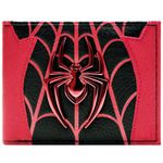 Spiderman Web Miles Metal Spidey Emblem Wallet Bi-Fold ID & Card Holder, Red