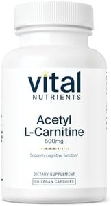 Vital Nutrients Acetyl L-Carnitine 500mg | Brain, Memory, and Cognitive Support Supplement* | Vegan | Gluten, Dairy, Soy Free | Non-GMO | 60 Capsules