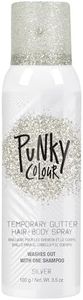 Punky Temporary Hair and Body Glitter Color Spray, Travel Spray, Lightweight, Adds Sparkly Shimmery Glow, Perfect to use On Hair, Skin, or Clothing, 3.5 oz - SILVER