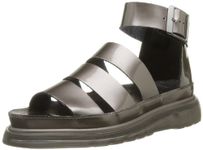 Dr. Martens Women's Clarissa Platform Sandal,Pewter Spectra Patent,3 UK/Women's 5 M US