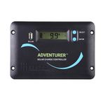 Renogy Adventurer-Li 30A Negative-Ground PWM Flush Mount Charge Controller w/LCD Display - Compatible with Lithium, Sealed, Gel, and Flooded Batteries, Black