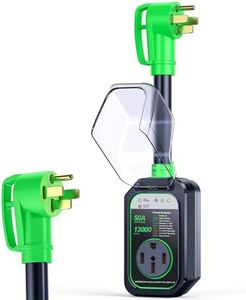 GEARGO ππππ RV Surge Protector 50 amp with 13,000J, Auto Shutoff IP68 50 amp rv Surge Protector, High-Energy Protection & Temperature Control, Full Circuit Analyzer for Travel Trailers