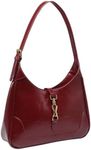 OYOANGLE Women's PU Leather Shoulder Bags Clasp Zipper Top Handle Handbags Adjustable Strap Vintage Hobo Purses Burgundy One-Size