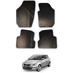 Car Mats For Skoda Fabia (07-14) Tailored Fit Black Rubber Floor Set 4 Pieces Anti-Slip, Heavy-Duty & Waterproof