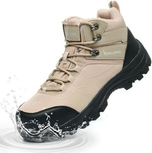 Xyldra Waterproof Steel Toe Boots for Men Wide Width Non Slip Work Boots Lightweight Slip Resistant Safety Shoes Indestructible Construction Composite Toe Sneakers（khaki-W- 47）