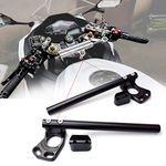 RoadMad Clip On Handlebars Kit Compatible With Kawasaki Ninja 250 2008-2012, Ninja 300 2013-2018 Adjustable handlebars Accessories,Lower over stock