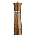 Wooden Pepper Mill, 8 inches Refillable Salt & Pepper Grinders Adjust for Customized Coarseness, Crafted of Solid Acacia Wood with Ceramic/Stainless Steel Core - 1 Pack