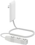 LIDER Flat-Face Outlet Extender with 3 Receptacles, Ultra-Thin Wall Plate Plug with Cord Extender and 3-Outlet Power Strip, 3ft Cord, LWE3-315-W, White