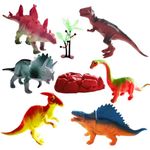 PLUSPOINT Jurassic Dinosaur Toys Figures,6 PCS Realistic Dinosaur Figurines,Educational Dino Figure Playset Cake Topper Decoration for Kids (6 Dinosaurs)