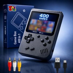 TOYTONIC Rechargeable Pocket Video Game Console for Kids 400-in-1 Retro Handheld Gaming Device with Built-in Classic Games, TV Output Support(Color Assorted)
