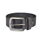 Sierra Azure Mens Leather Belt 34" Black Hunter Design 100% Real Cowhide with Silver Metal Buckle Ideal For Jeans Casual Formal Suit Trousers Work Wear Cowboy