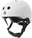 Triple Eight LIL 8 Dual Certified Sweatsaver Kids Skateboard and Bike Helmet with Padded Chin Buckle, White Glossy, (3922)